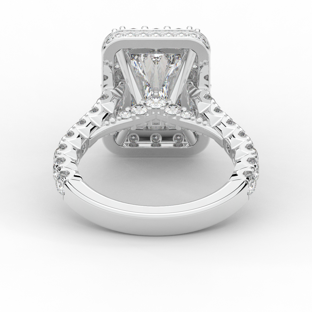 4.50CT.TW RADIANT LAB DIAMOND HALO ENGAGEMENT RING