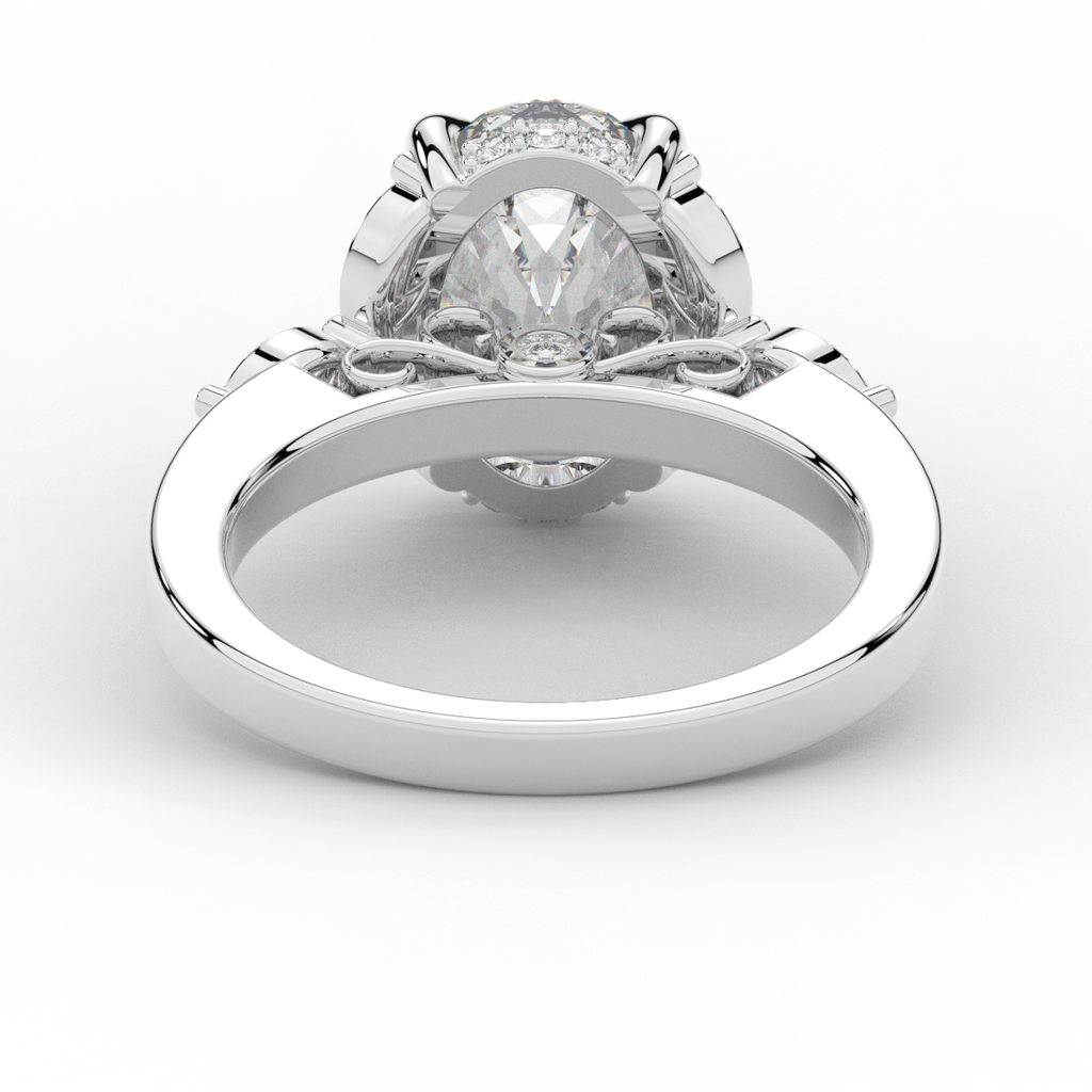 2.85CT.TW OVAL LAB DIAMOND ENGAGEMENT RING