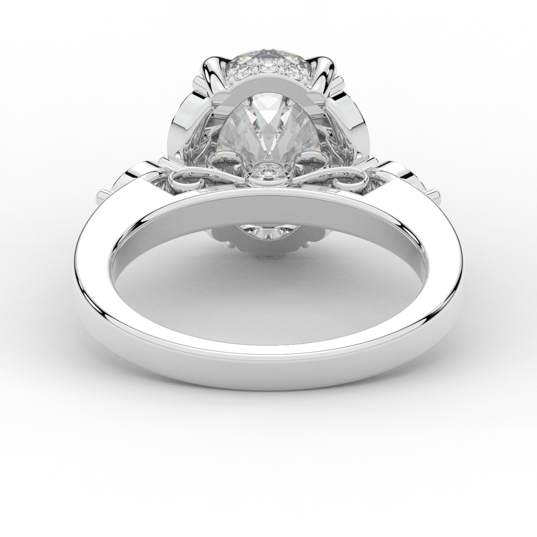 2.85CT.TW OVAL LAB DIAMOND ENGAGEMENT RING