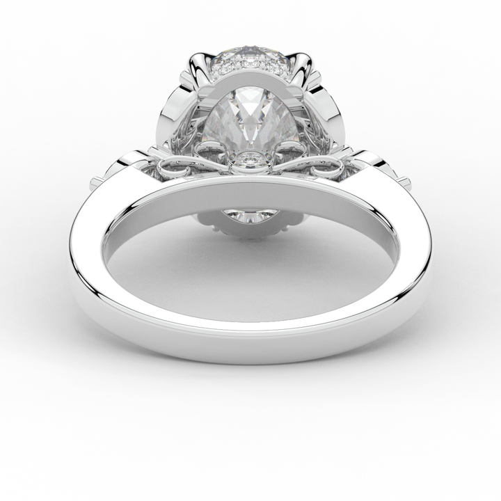 2.85CT.TW OVAL LAB DIAMOND ENGAGEMENT RING