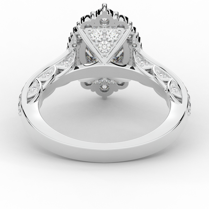 1.75CT.TW OVAL LAB DIAMOND HALO ENGAGEMENT RING