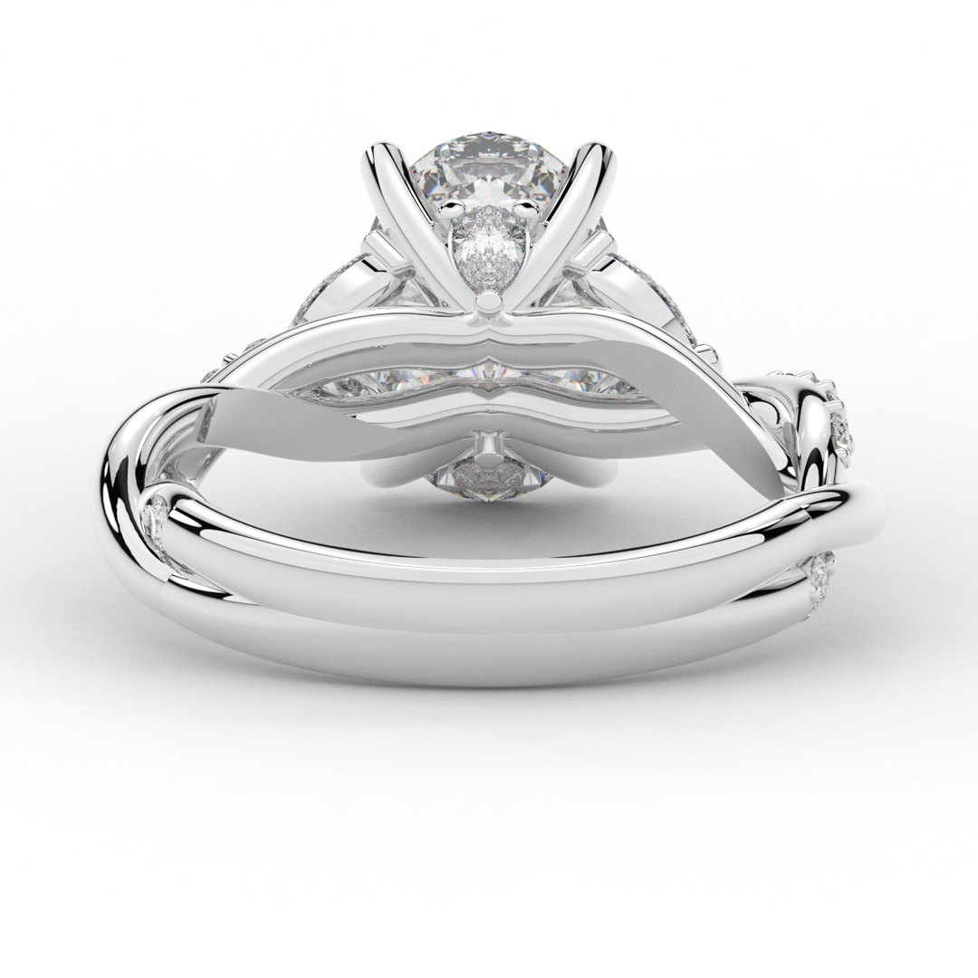 2.40CT.TW OVAL LAB DIAMOND TWIST ENGAGEMENT RING