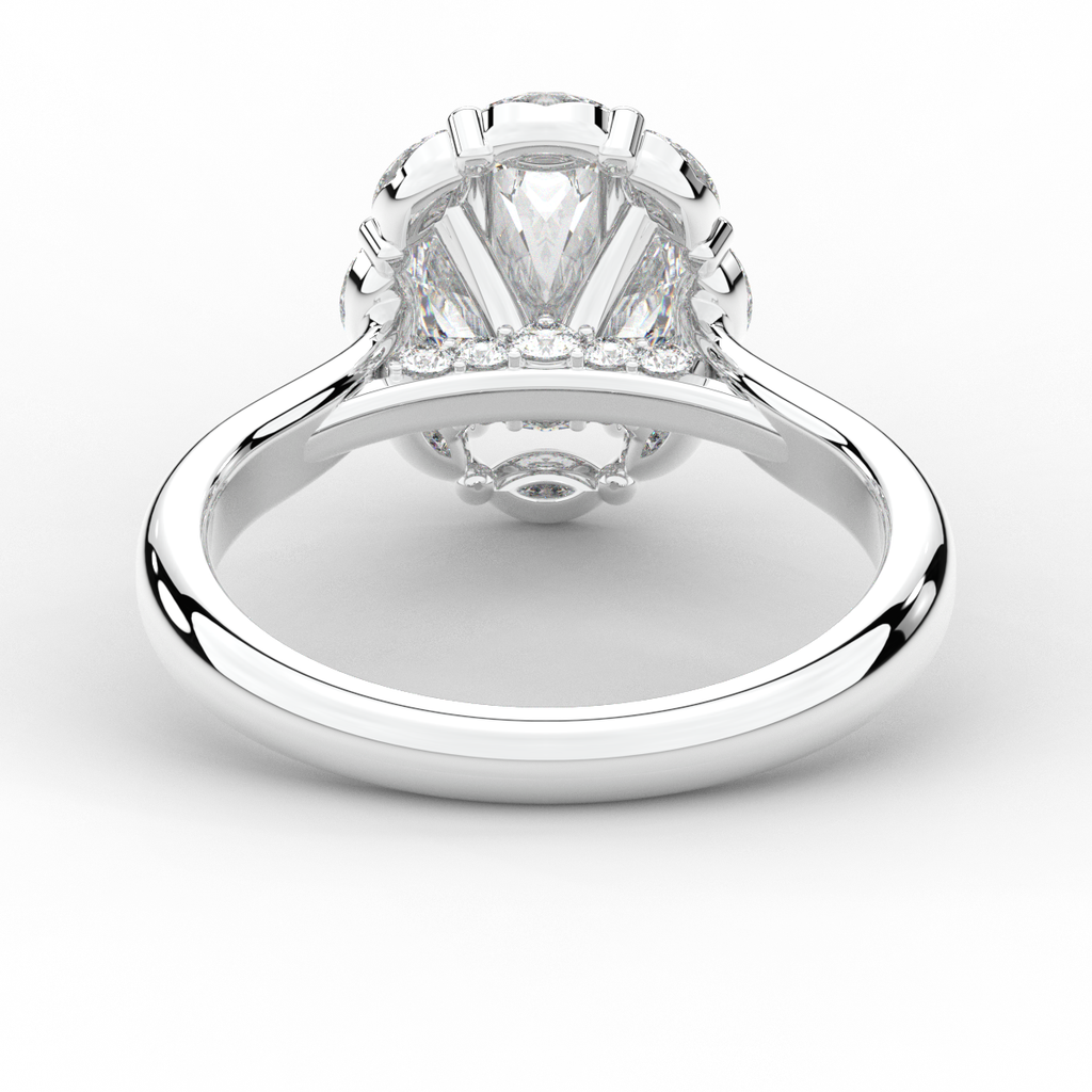 1.90CT.TW OVAL LAB DIAMOND HALO ENGAGEMENT RING