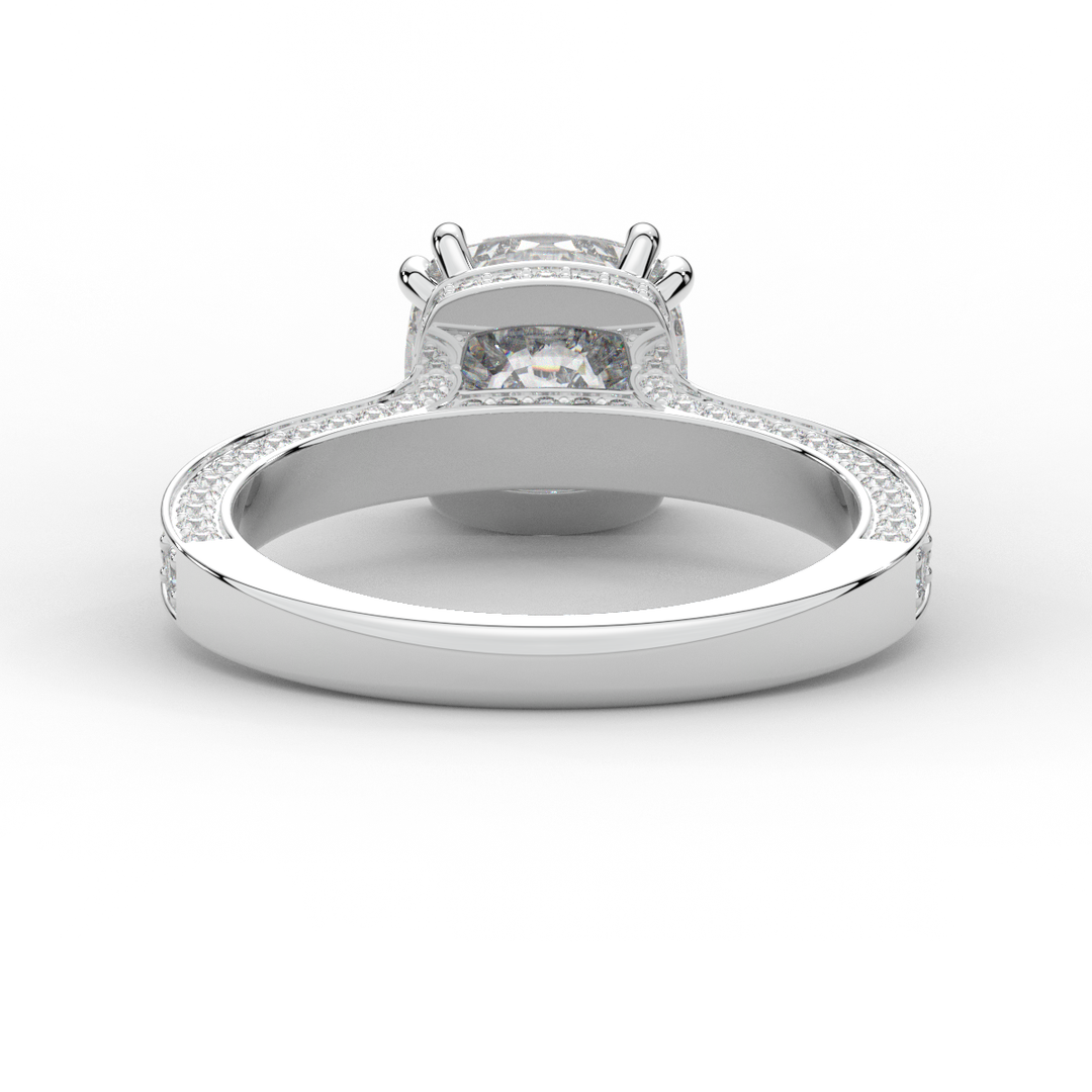 2.60CT.TW CUSHION LAB DIAMOND SOLITAIRE ENGAGEMENT RING