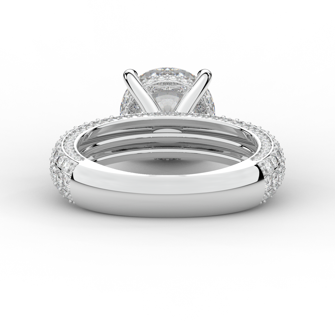 4.80CT.TW ROUND LAB DIAMOND UNDERHALO ENGAGEMENT RING