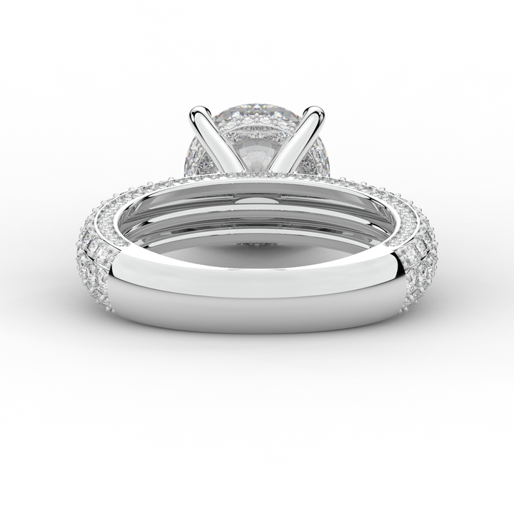 4.80CT.TW ROUND LAB DIAMOND UNDERHALO ENGAGEMENT RING