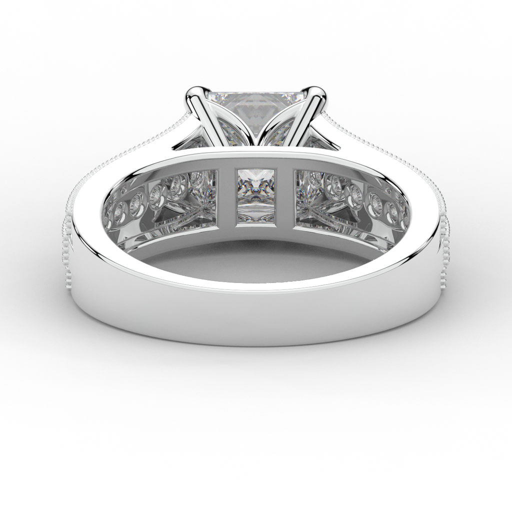 3.55CT.TW PRINCESS LAB DIAMOND ENGAGEMENT RING