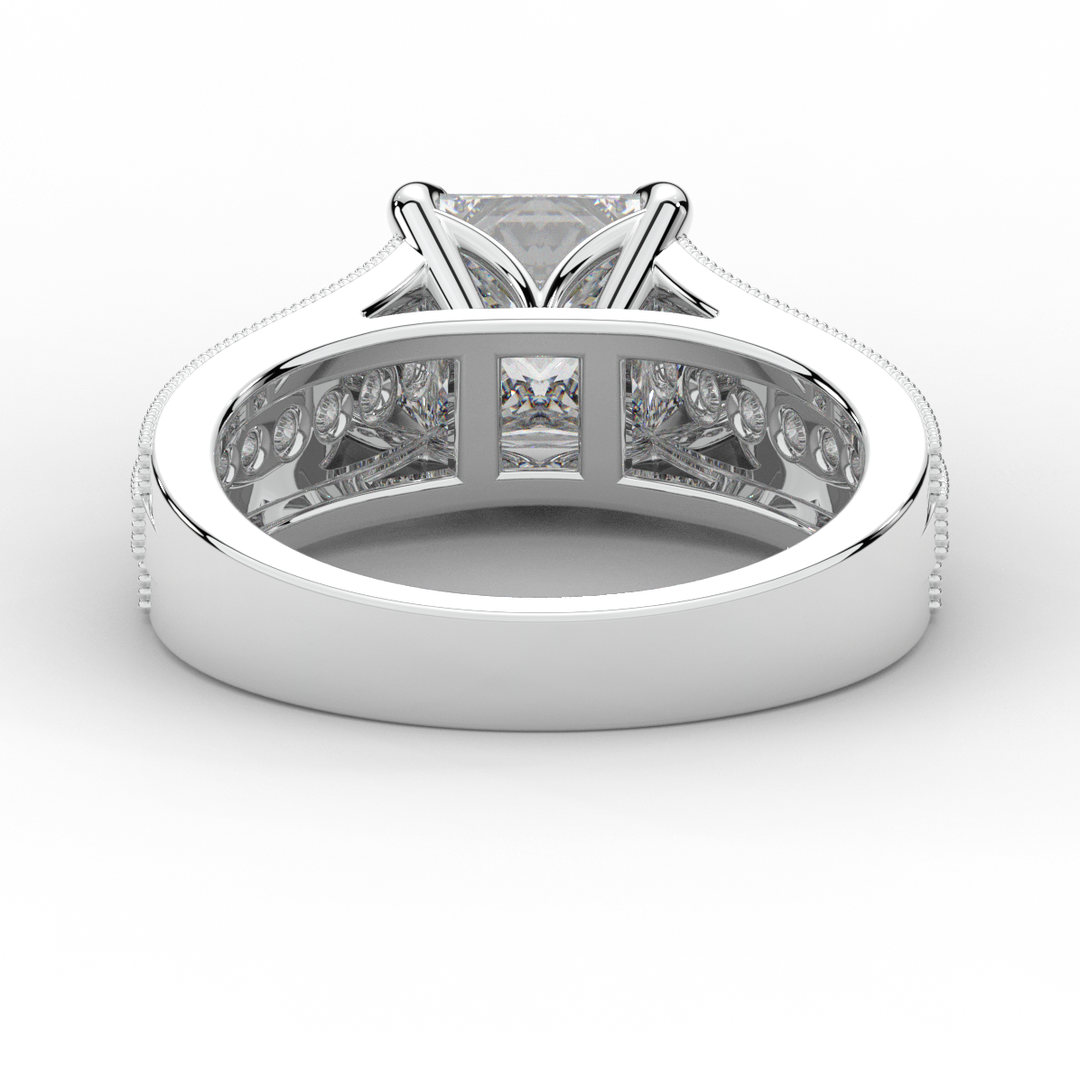 3.55CT.TW PRINCESS LAB DIAMOND ENGAGEMENT RING