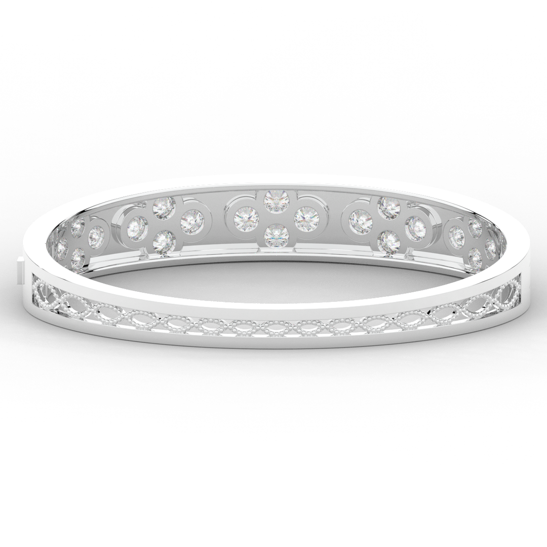 4.10CT.TW ROUND LAB DIAMOND BEZEL SET BANGLE