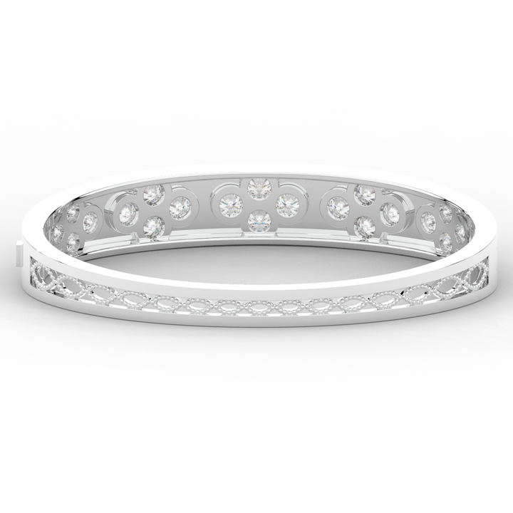 4.10CT.TW ROUND LAB DIAMOND BEZEL SET BANGLE