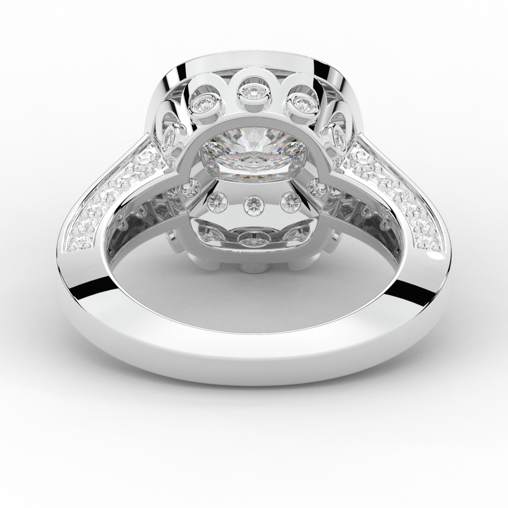 1.50CT.TW ROUND LAB DIAMOND HALO ENGAGEMENT RING