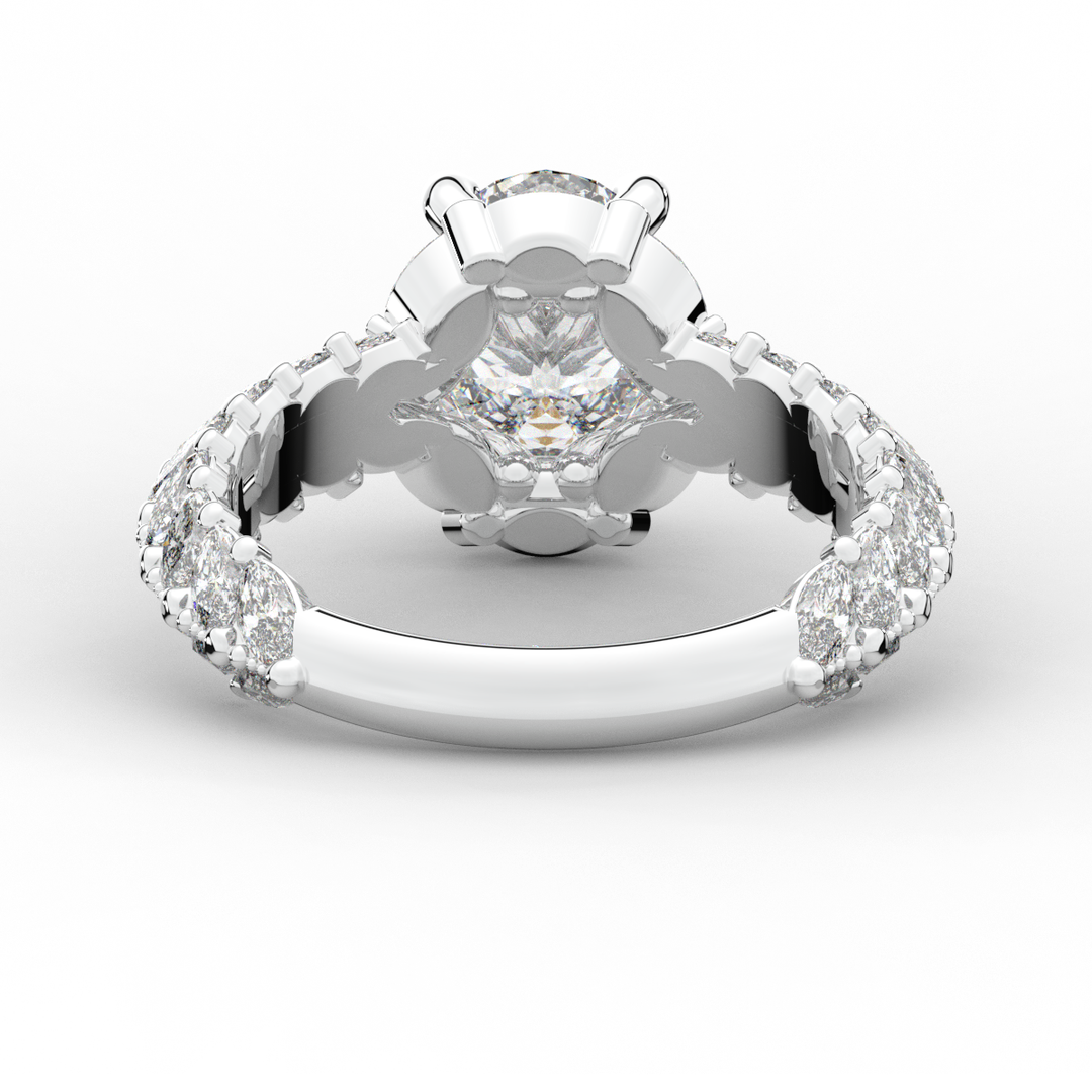 3.10CT.TW OVAL LAB DIAMOND HALO ENGAGEMENT RING