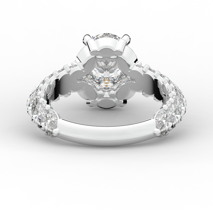 3.10CT.TW OVAL LAB DIAMOND HALO ENGAGEMENT RING