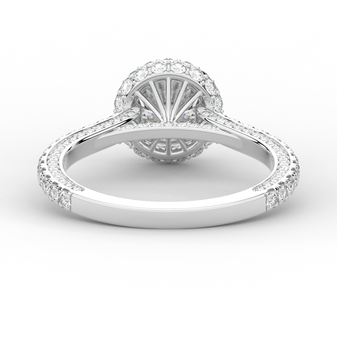 1.90CT.TW ROUND LAB DIAMOND HALO ENGAGEMENT RING