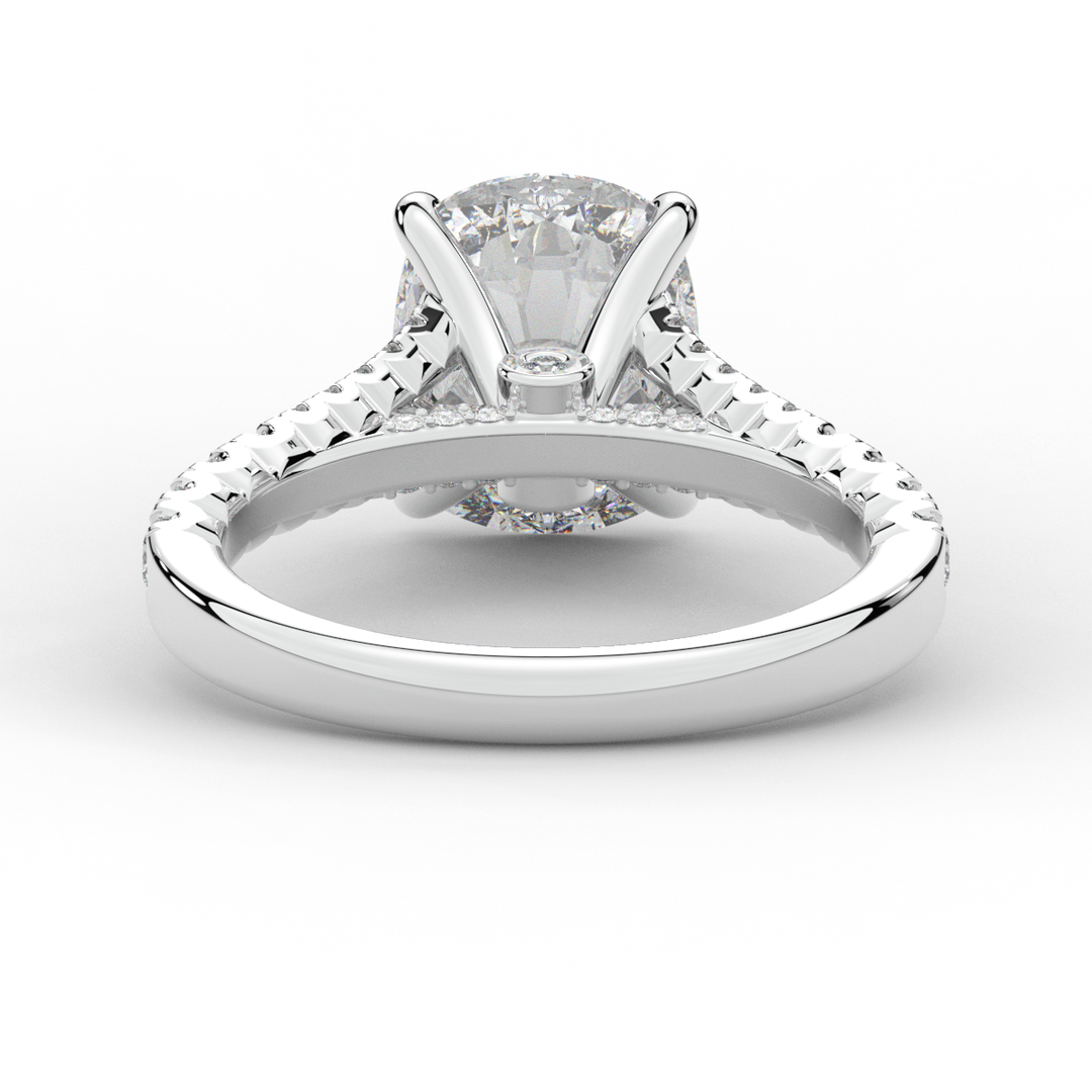 3.45CT.TW CUSHION LAB DIAMOND ENGAGEMENT RING