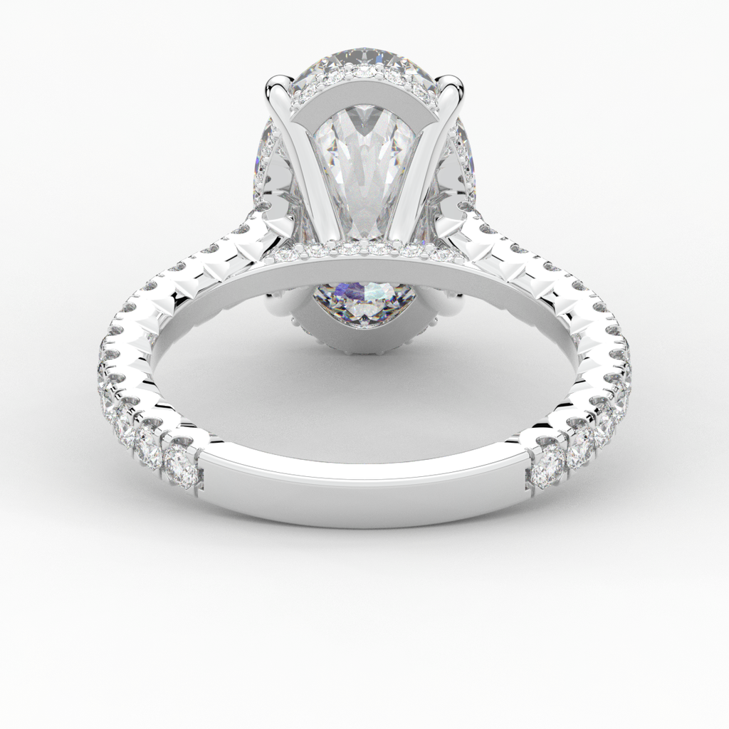 4.70CT.TW OVAL LAB DIAMOND UNDERHALO SOLITAIRE ENGAGEMENT RING