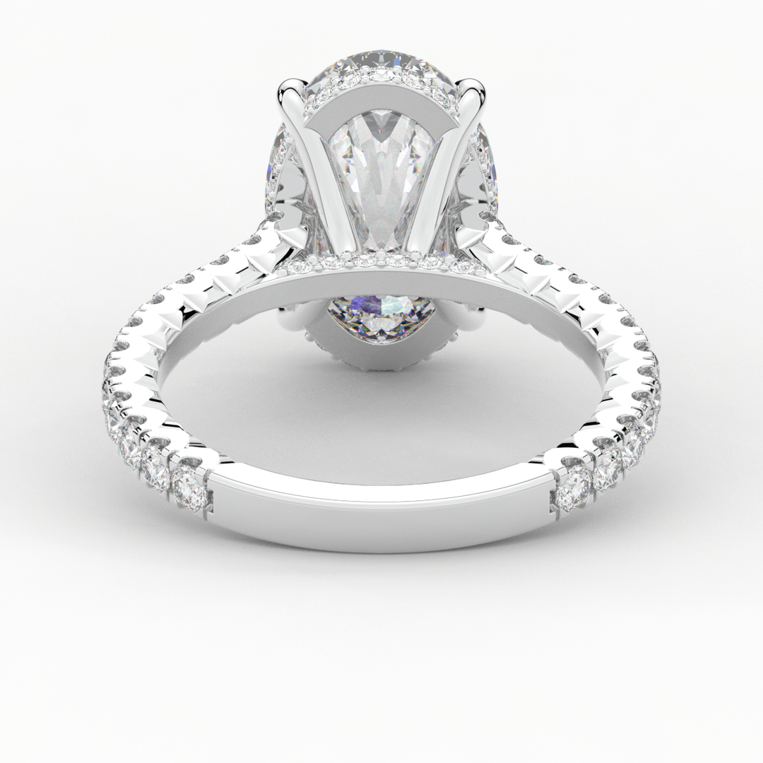 4.70CT.TW OVAL LAB DIAMOND UNDERHALO SOLITAIRE ENGAGEMENT RING