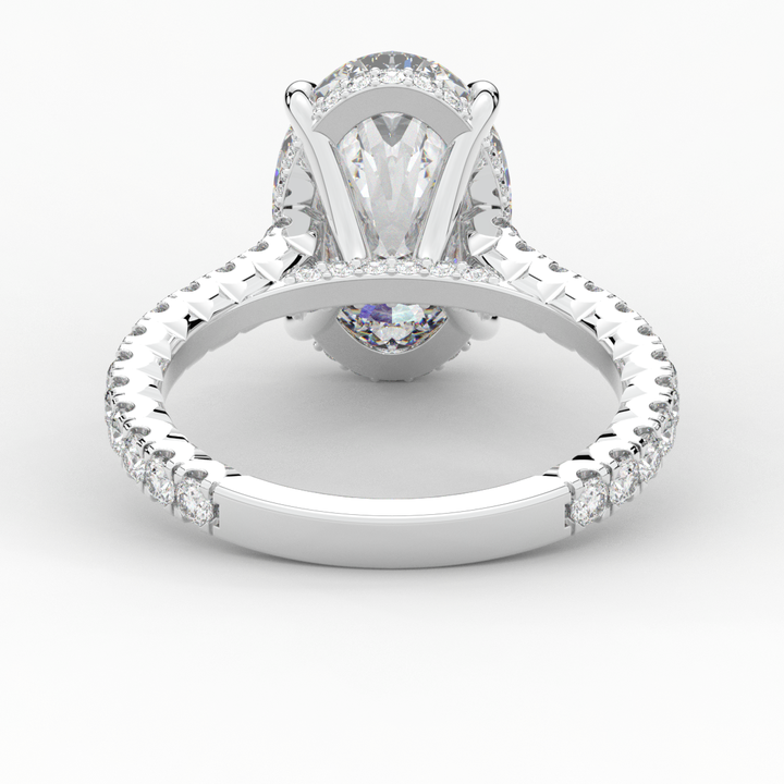 4.70CT.TW OVAL LAB DIAMOND UNDERHALO SOLITAIRE ENGAGEMENT RING