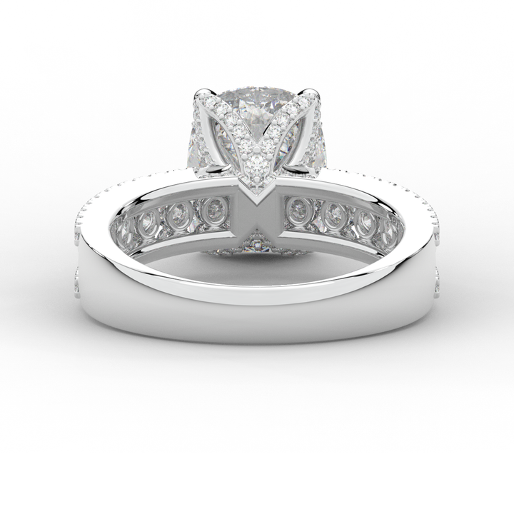 3.95CT.TW CUSHION LAB DIAMOND SOLITAIRE ENGAGEMENT RING