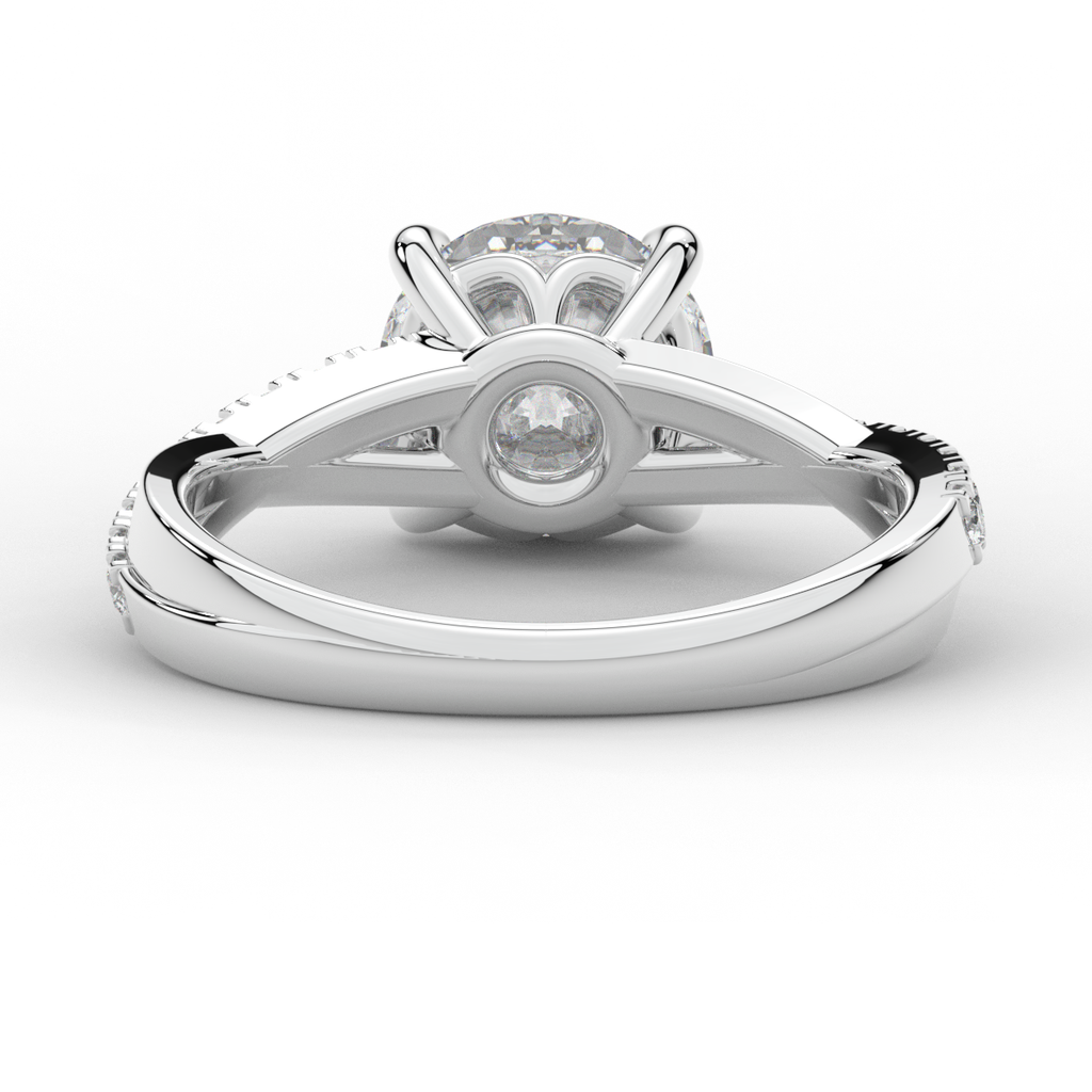 2.20CT.TW ROUND LAB DIAMOND TWISTBAND ENGAGEMENT RING