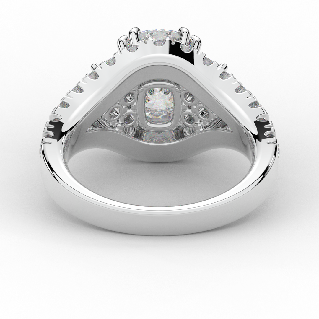 3.10CT.TW CUSHION LAB DIAMOND HALO ENGAGEMENT RING