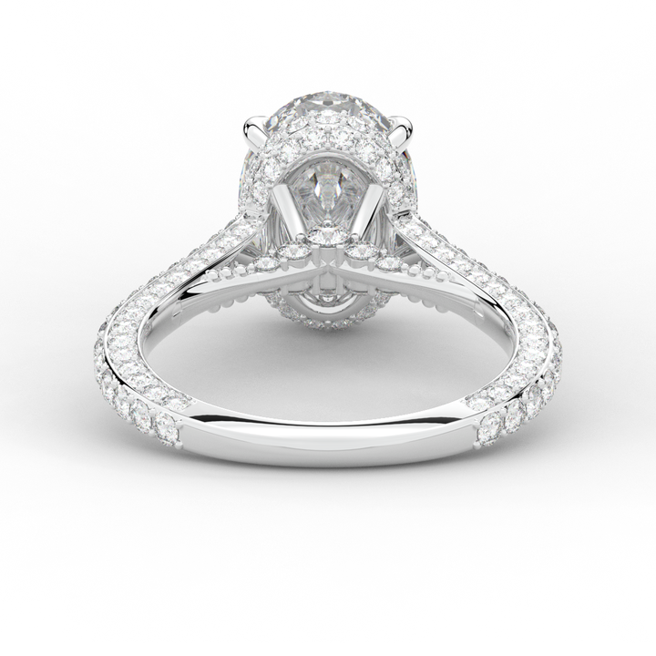 4.00CT.TW OVAL LAB DIAMOND UNDERHALO SOLITAIRE ENGAGEMENT RING