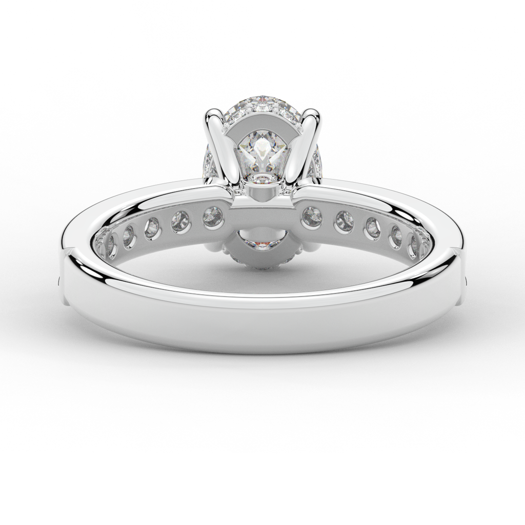 1.95CT.TW OVAL LAB DIAMOND UNDERHALO ENGAGEMENT RING