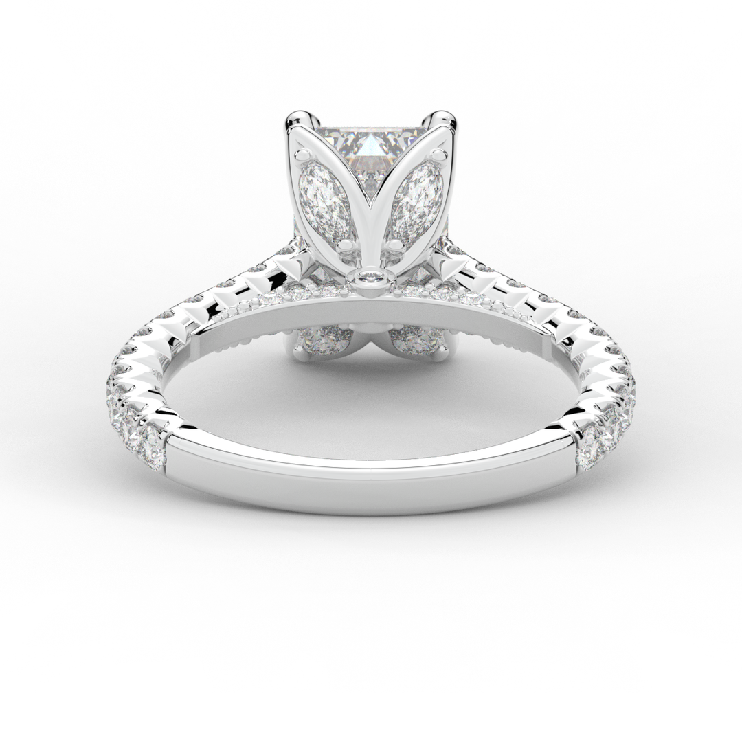 2.70CT.TW EMERALD CUT LAB DIAMOND SOLITAIRE ENGAGEMENT RING