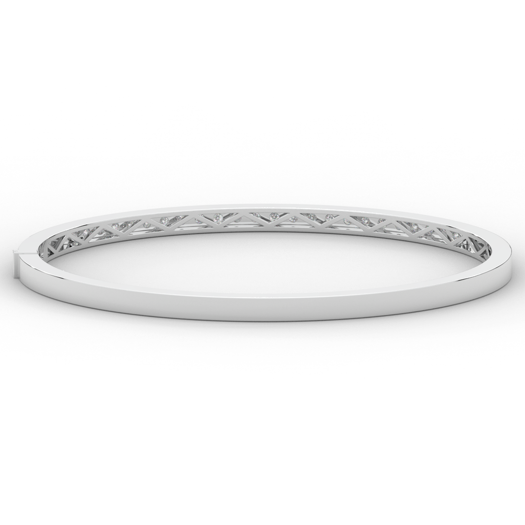 0.90CT.TW ROUND LAB DIAMOND BANGLE