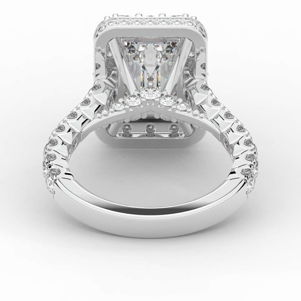 4.50CT.TW EMERALD CUT LAB DIAMOND HALO ENGAGEMENT RING