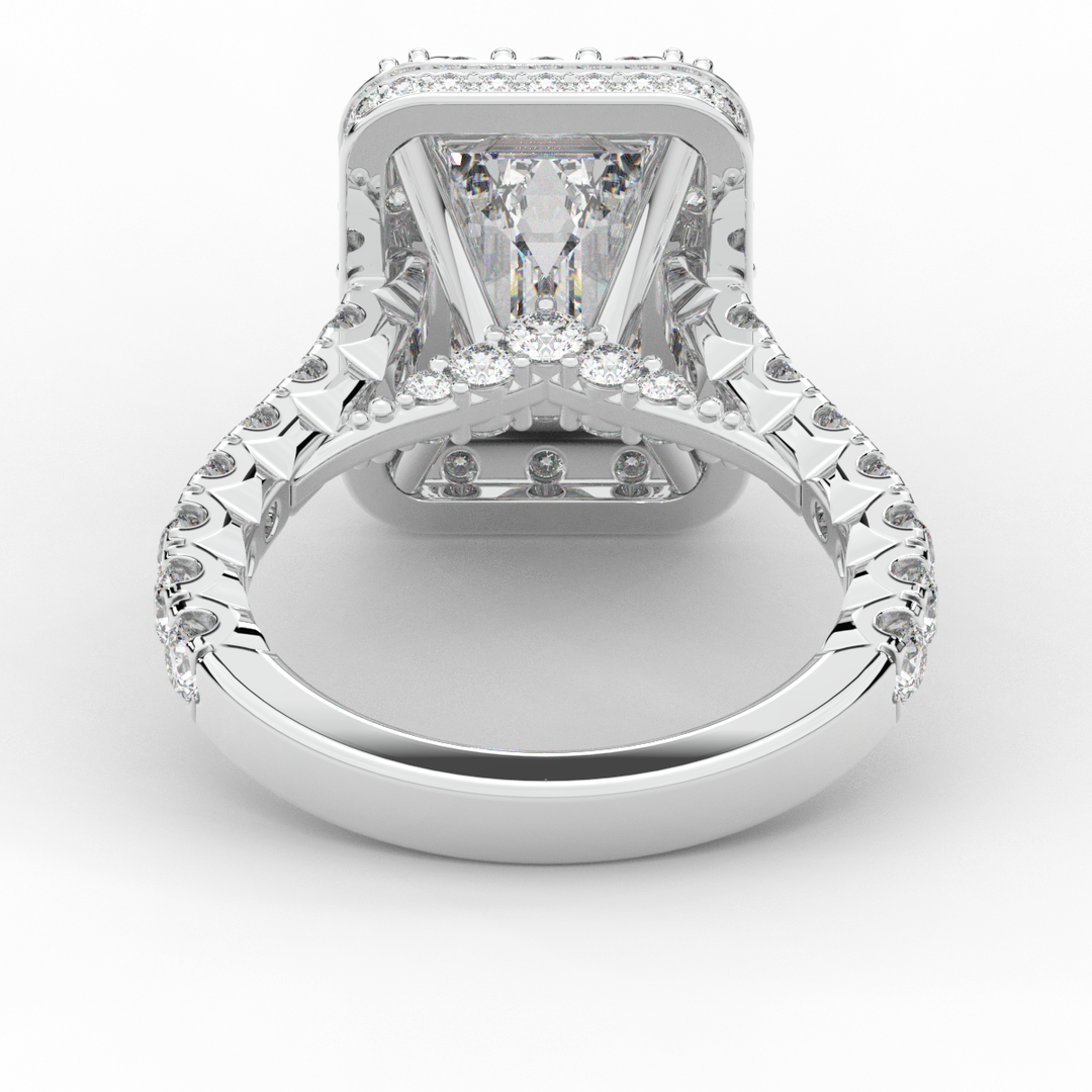 4.50CT.TW EMERALD CUT LAB DIAMOND HALO ENGAGEMENT RING