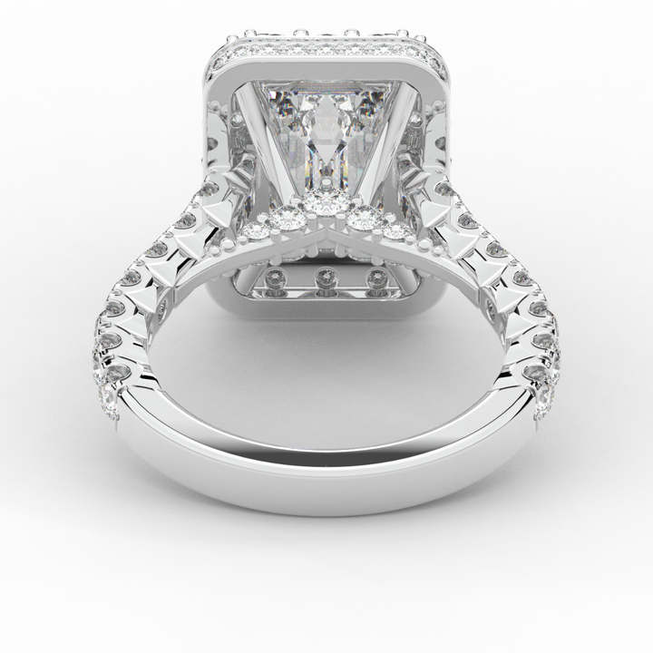 4.50CT.TW EMERALD CUT LAB DIAMOND HALO ENGAGEMENT RING