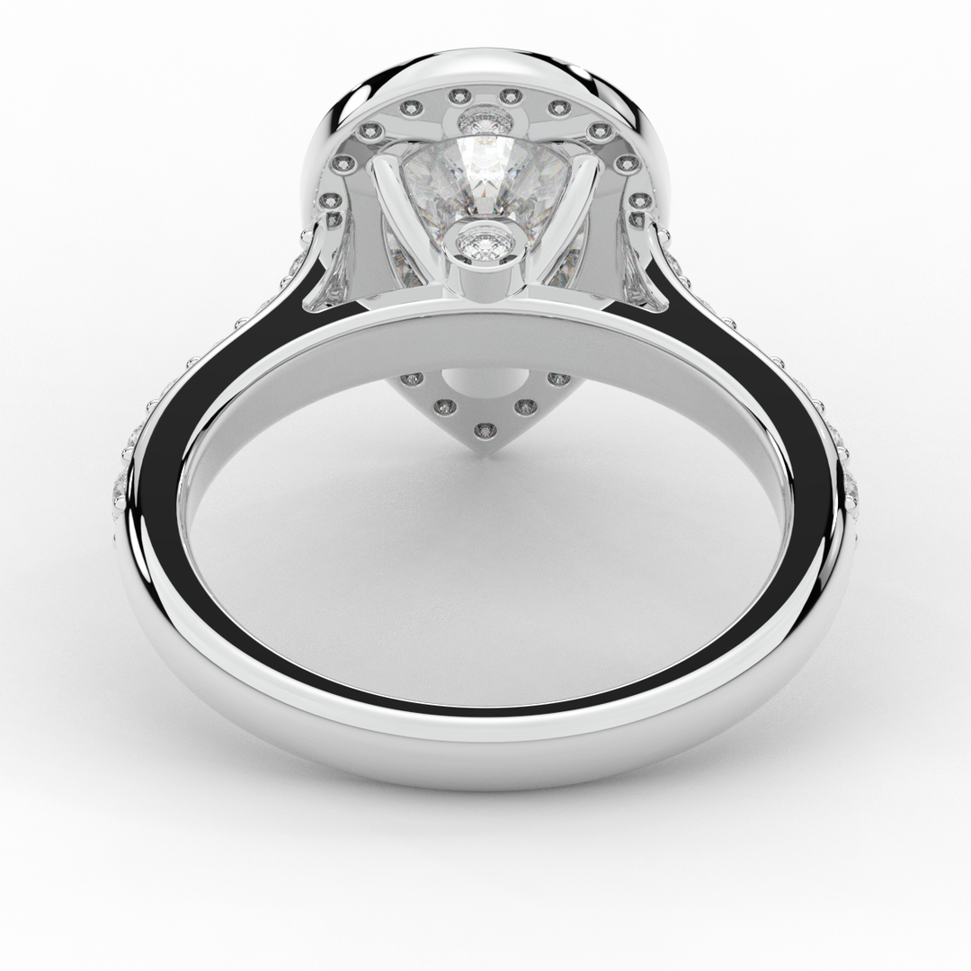 2.50CT.TW PEAR LAB DIAMOND HALO ENGAGEMENT RING