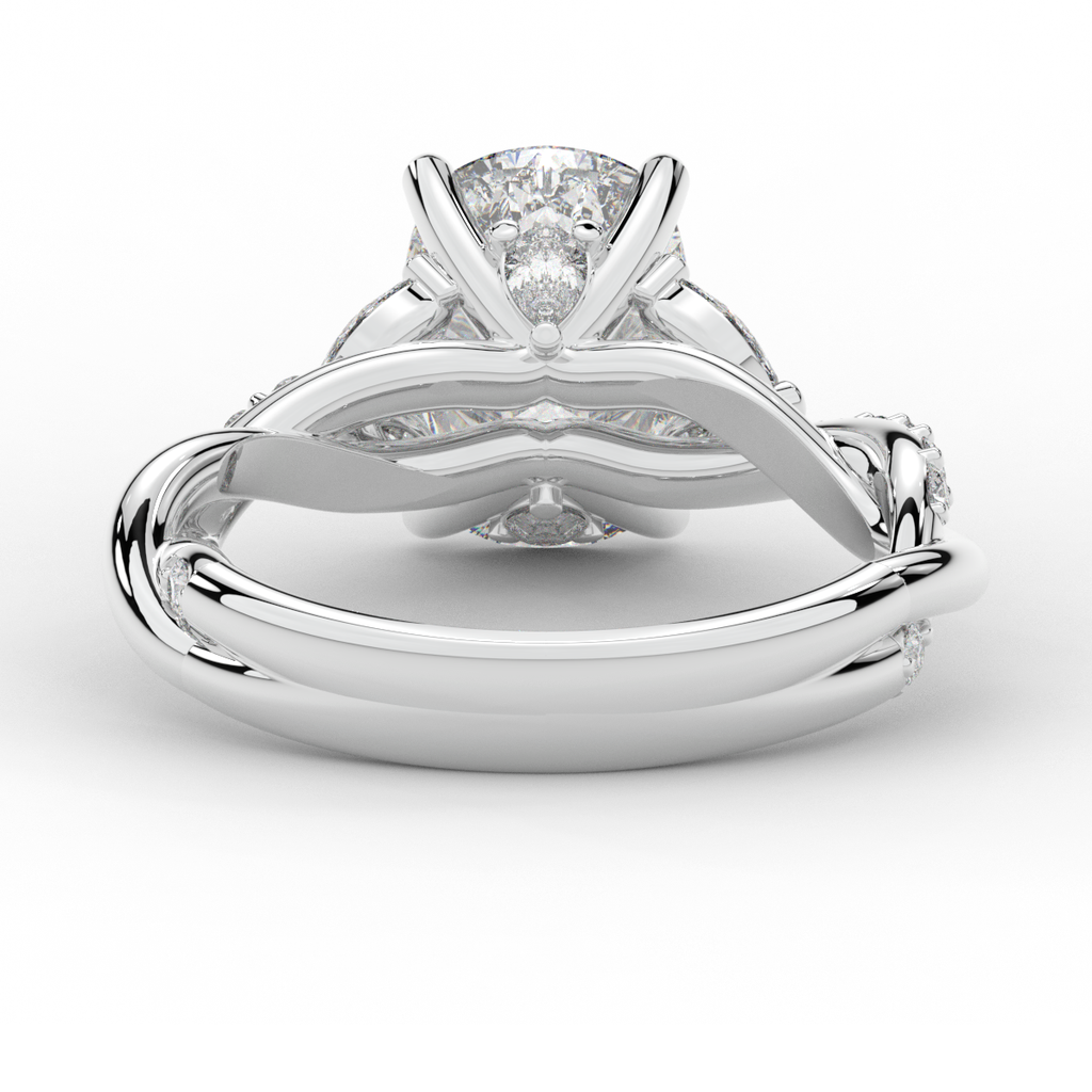 2.40CT.TW CUSHION LAB DIAMOND TWIST BAND ENGAGEMENT RING