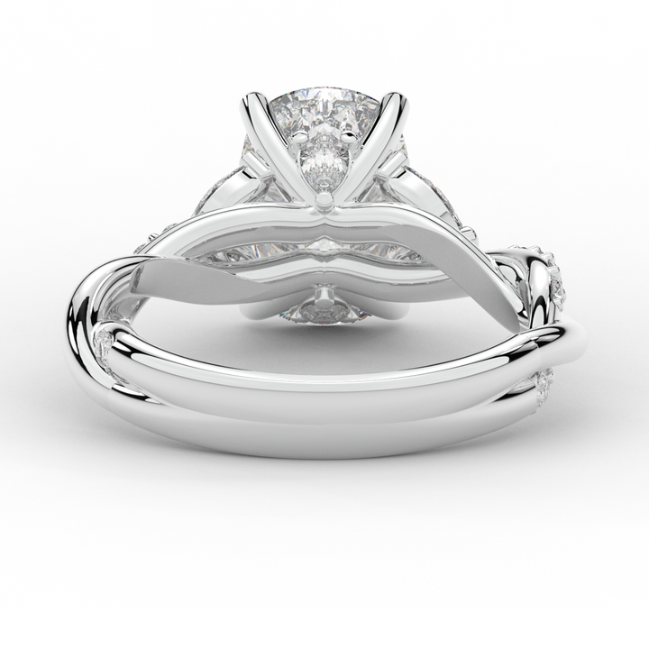 2.40CT.TW CUSHION LAB DIAMOND TWIST BAND ENGAGEMENT RING