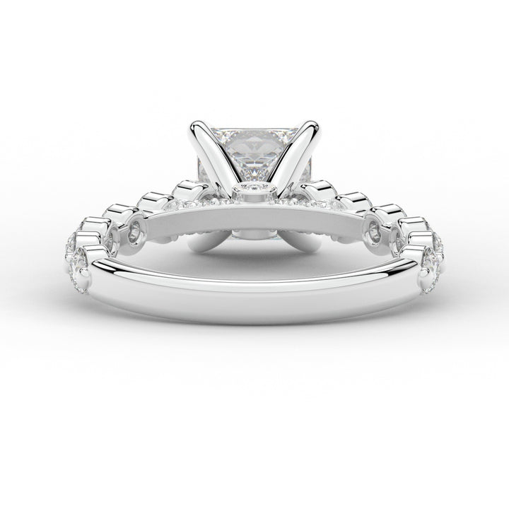 3.90CT.TW PRINCESS LAB DIAMOND ENGAGEMENT RING