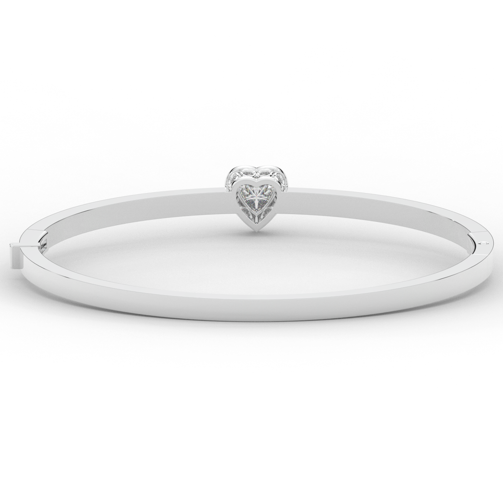 1.65CT.TW HEART AND ROUND LAB DIAMOND  BANGLE