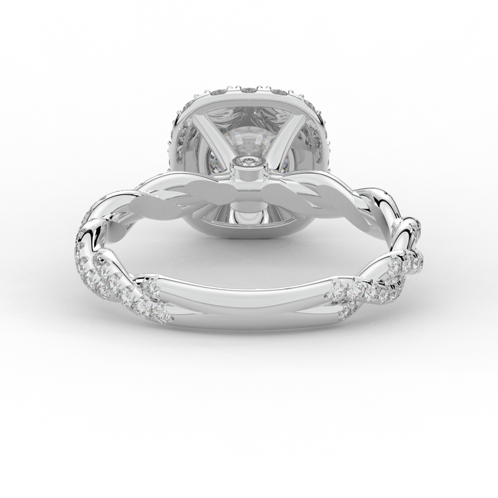 1.55CT.TW ROUND LAB DIAMOND HALO TWIST ENGAGEMENT RING