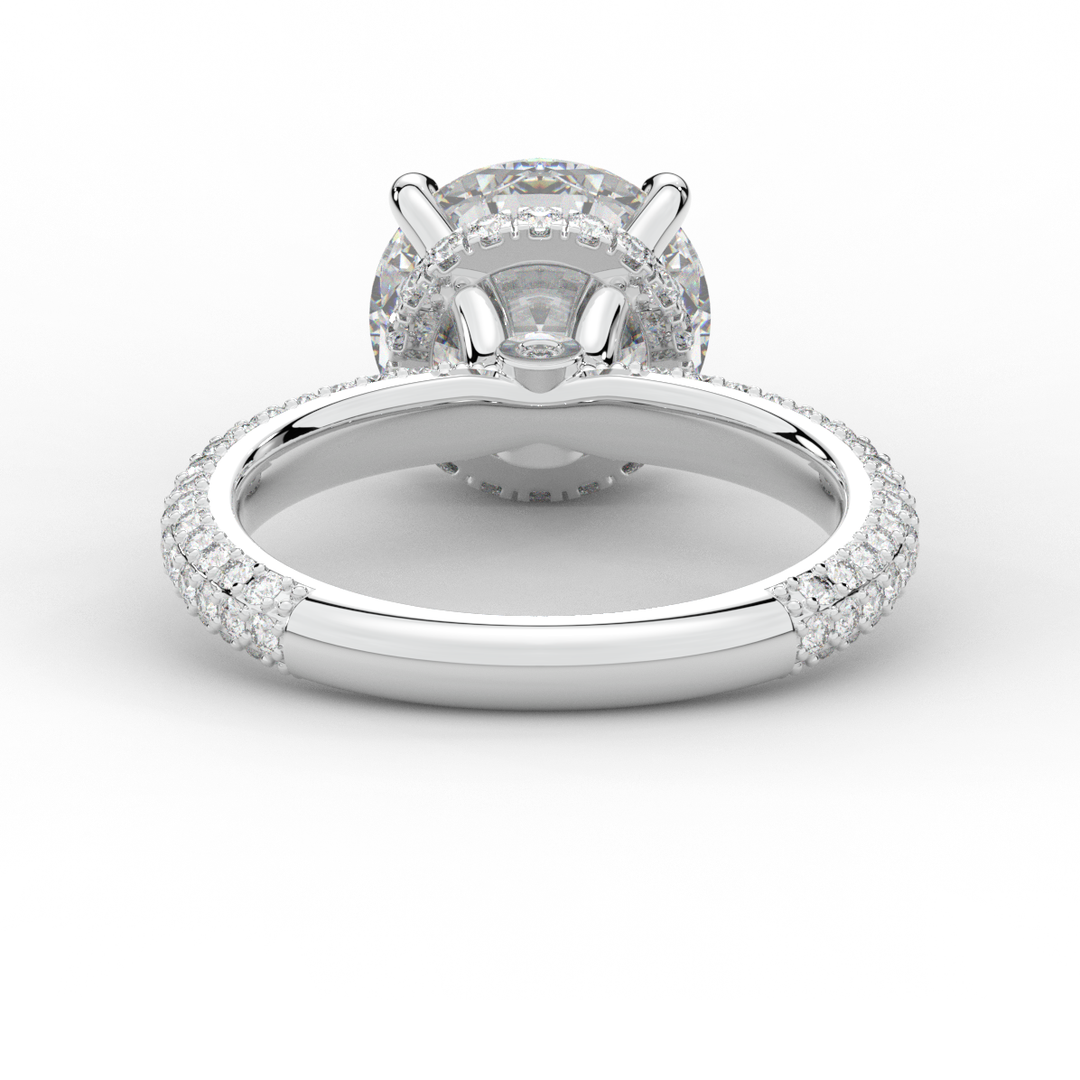 3.60CT.TW ROUND LAB DIAMOND SOLITAIRE ENGAGEMENT RING