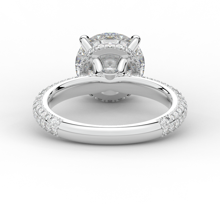 3.60CT.TW ROUND LAB DIAMOND SOLITAIRE ENGAGEMENT RING