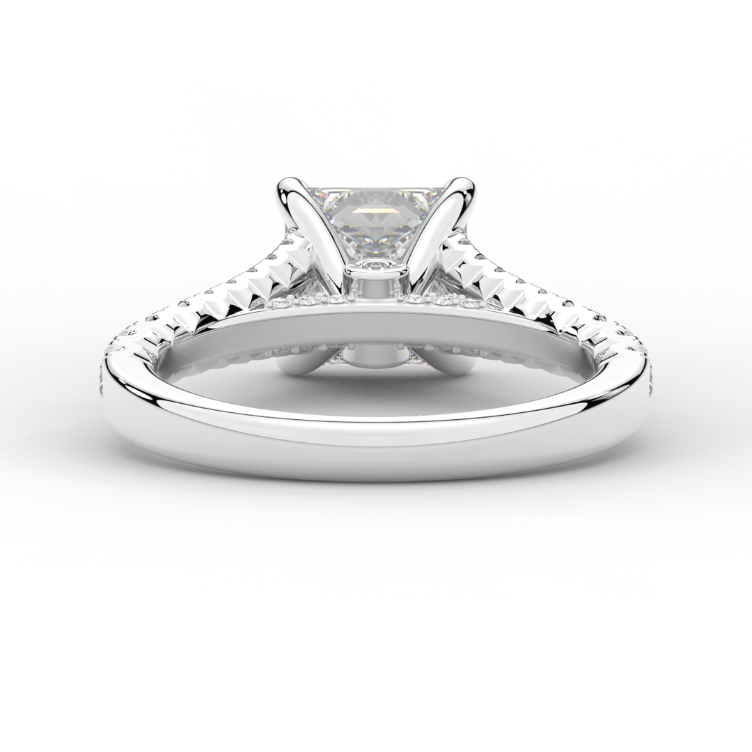 2.45CT.TW PRINCESS LAB DIAMOND ENGAGEMENT RING