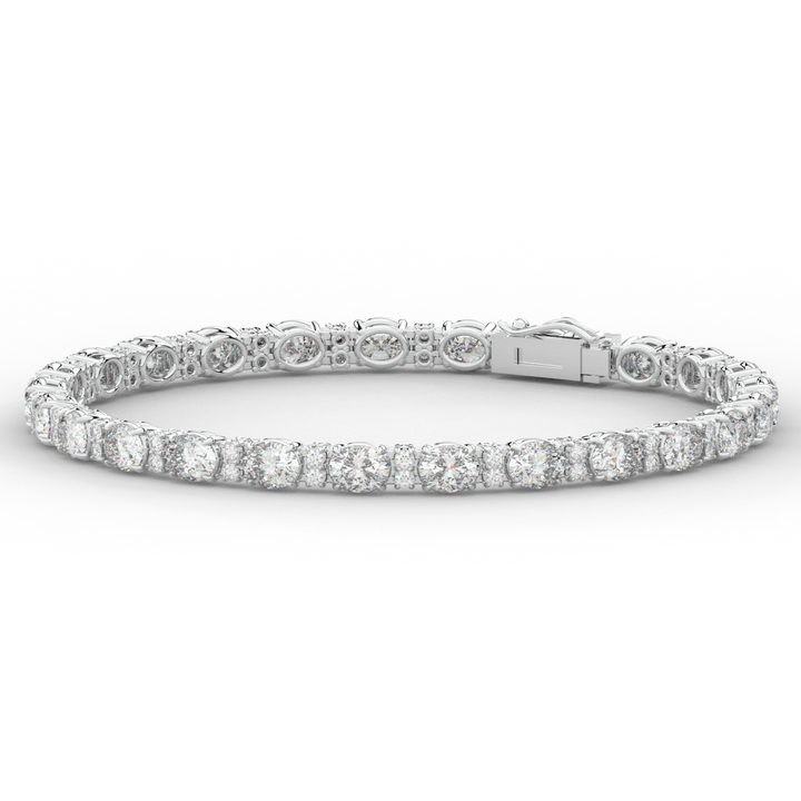 9.25CT.TW OVAL AND ROUND LAB DIAMOND TENNIS BRACELET - Nazarelle