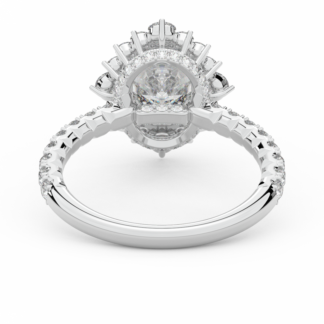 2.80CT.TW OVAL LAB DIAMOND HALO ENGAGEMENT RING