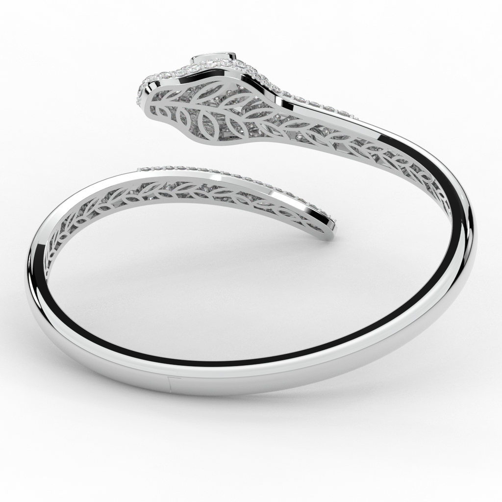 3.75CT.TW ROUND AND PEAR LAB DIAMOND SNAKE BANGLE