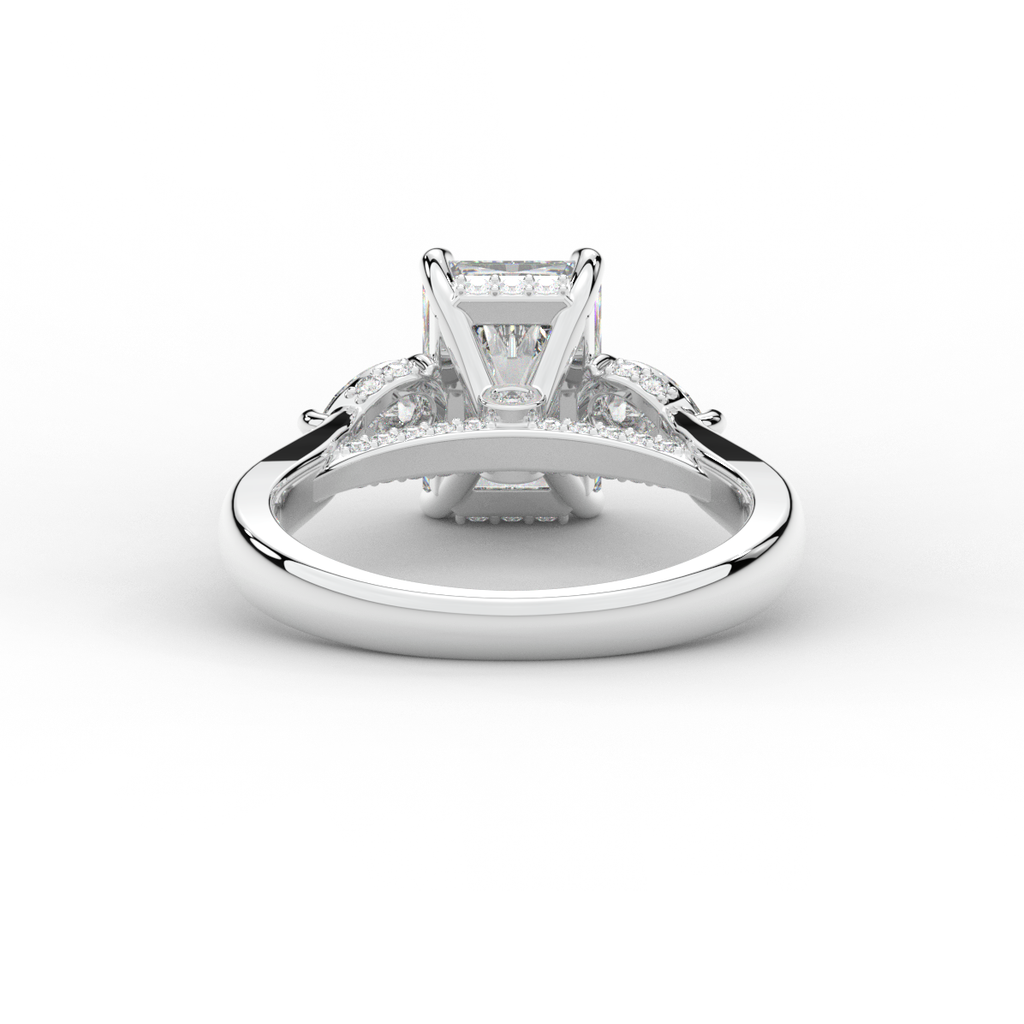 2.40CT.TW RADIANT LAB DIAMOND 3 STONE ENGAGEMENT RING