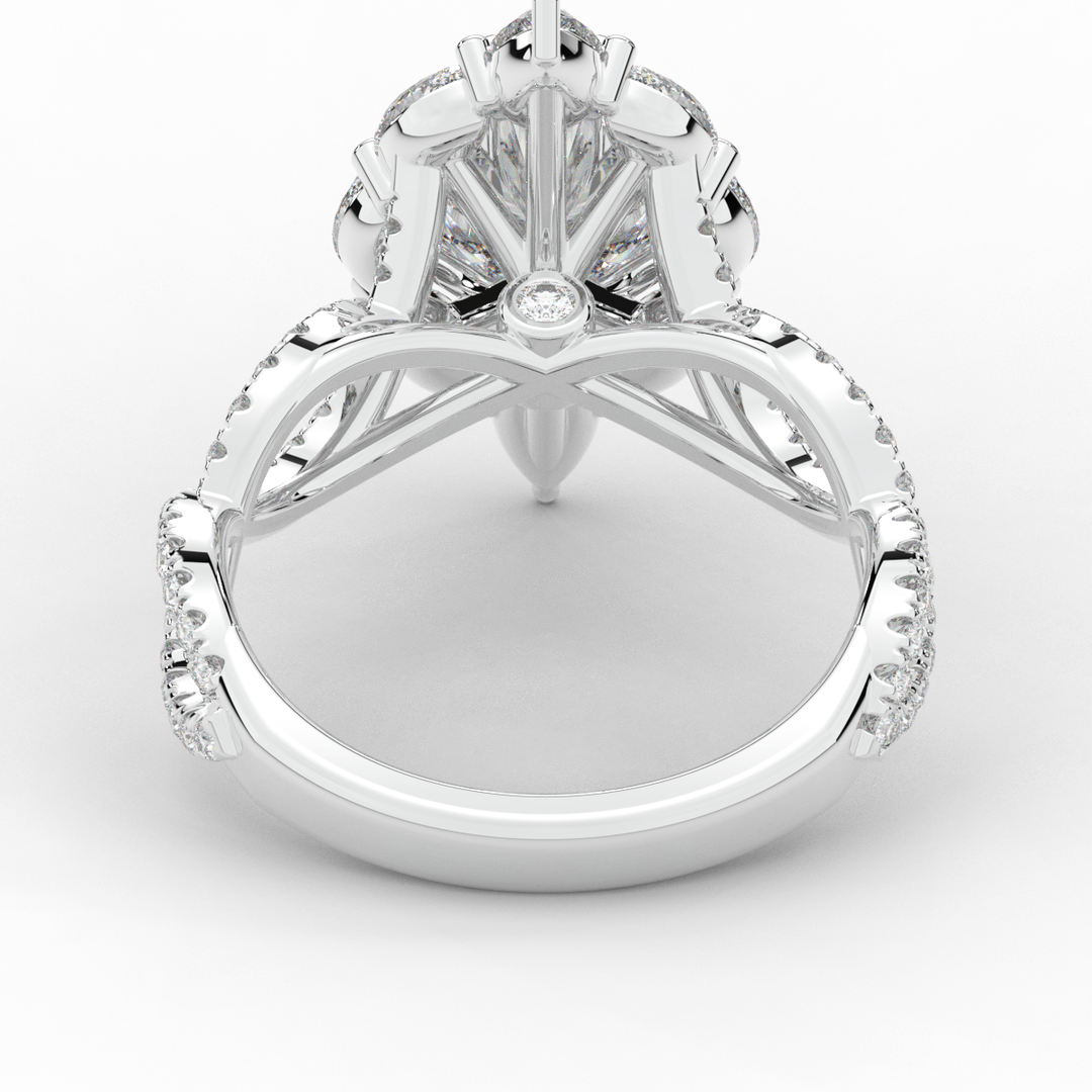 3.00CT.TW OVAL LAB DIAMOND HALO ENGAGEMENT RING