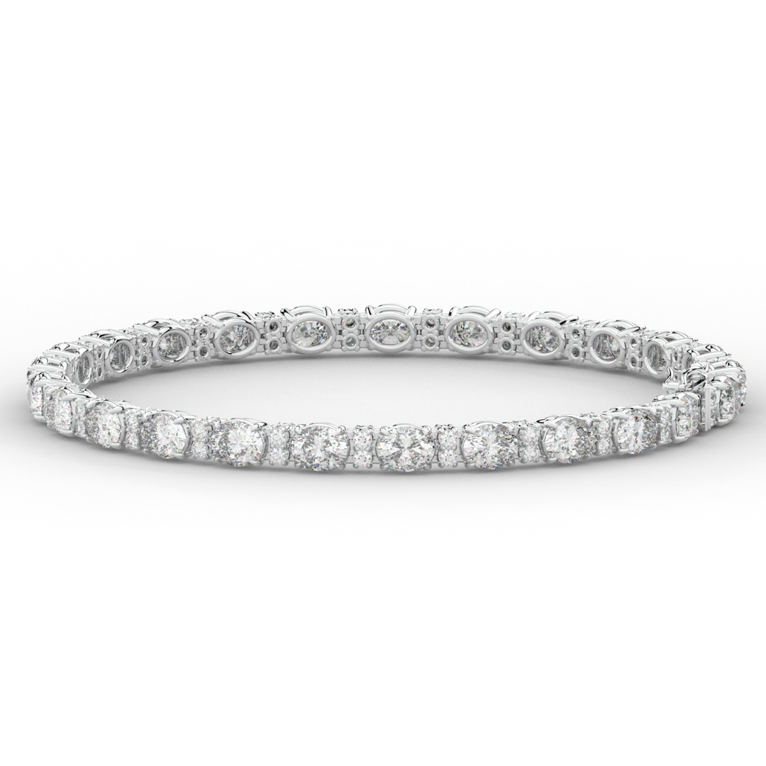 9.25CT.TW OVAL AND ROUND LAB DIAMOND TENNIS BRACELET - Nazarelle