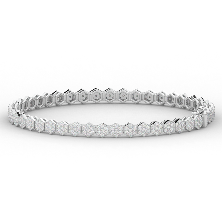 2.50CT.TW ROUND LAB DIAMOND CLUSTER TENNIS BRACELET - Nazarelle