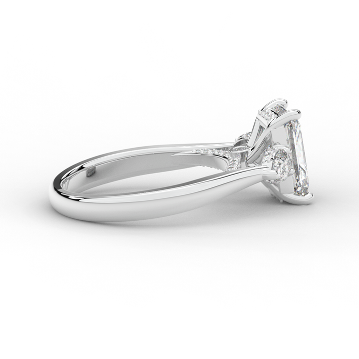 2.40CT.TW RADIANT LAB DIAMOND 3 STONE ENGAGEMENT RING