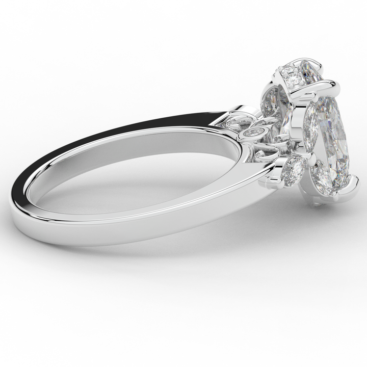 2.85CT.TW OVAL LAB DIAMOND ENGAGEMENT RING